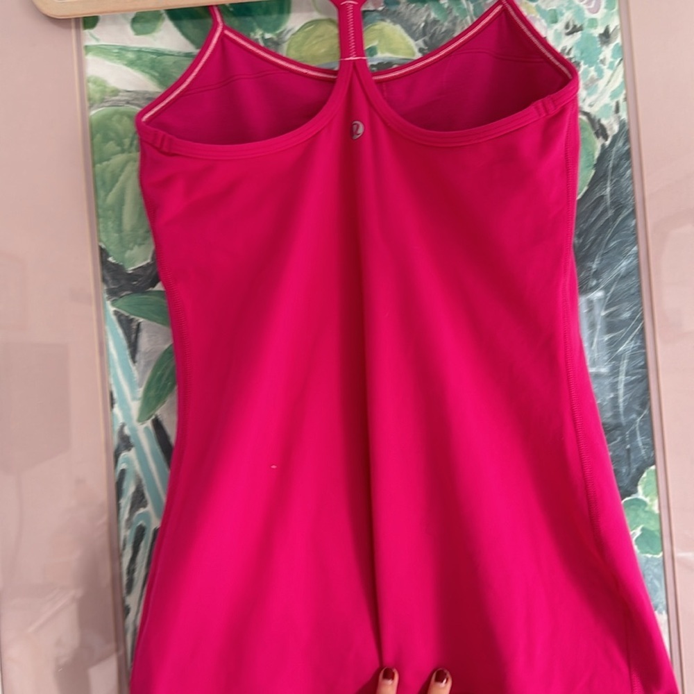 Hot Pink Y back tank top - Picture 2 of 3